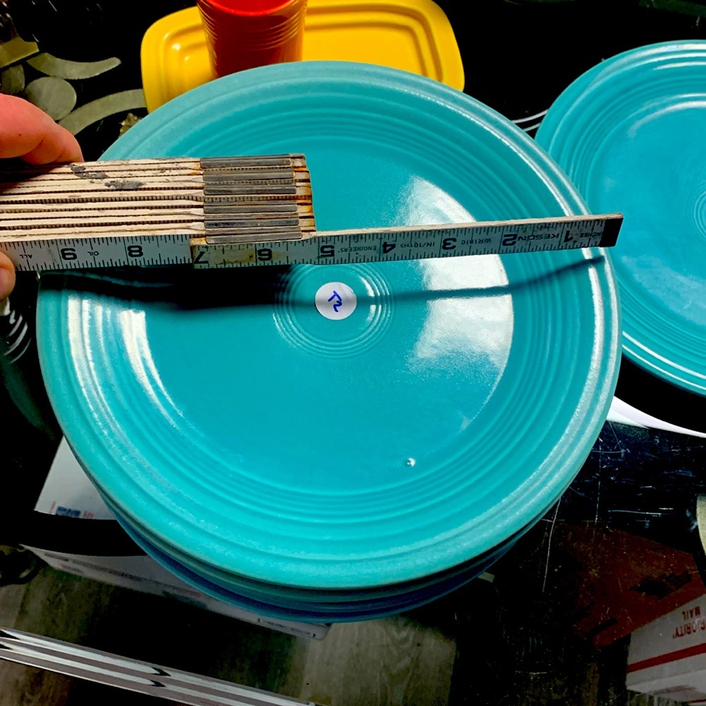 Fiesta Vintage Original Turquoise 9.5” Plate Wet foot!!! T2